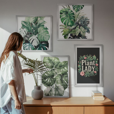 Mur de tableaux Plantes tropicales, la dame aux plantes