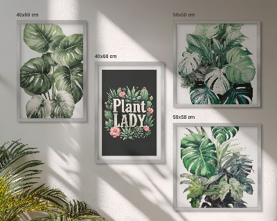 Mur de tableaux Plantes tropicales, la dame aux plantes