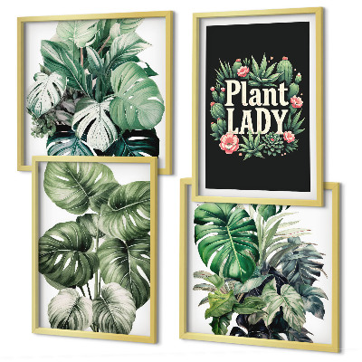 Mur de tableaux Plantes tropicales, la dame aux plantes