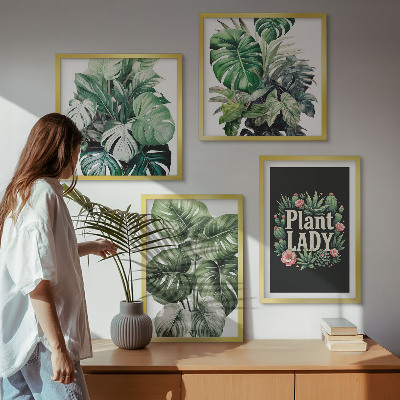 Mur de tableaux Plantes tropicales, la dame aux plantes