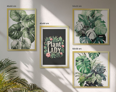 Mur de tableaux Plantes tropicales, la dame aux plantes