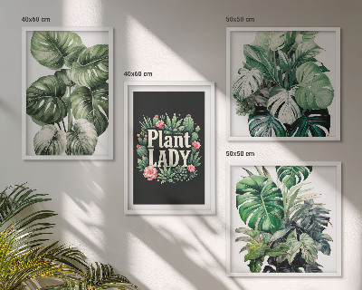 Mur de tableaux Plantes tropicales, la dame aux plantes