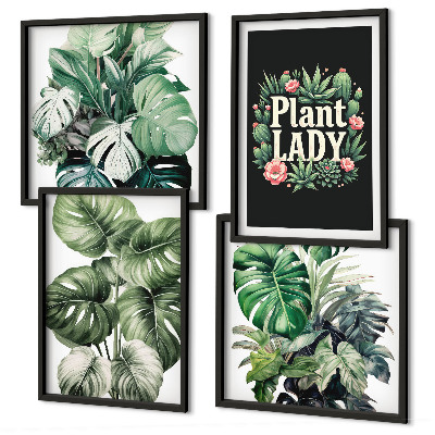 Mur de tableaux Plantes tropicales, la dame aux plantes