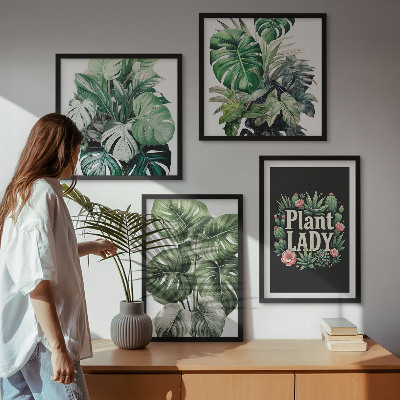 Mur de tableaux Plantes tropicales, la dame aux plantes