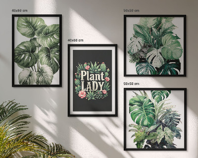 Mur de tableaux Plantes tropicales, la dame aux plantes