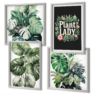 Mur de tableaux Plantes tropicales, la dame aux plantes