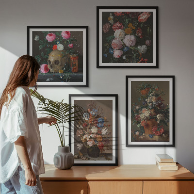 Mur de tableaux Compositions de fleurs en vase