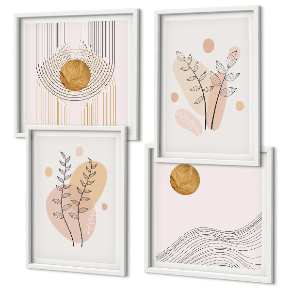 Polyptyque z cadres Dessins de plantes minimalistes