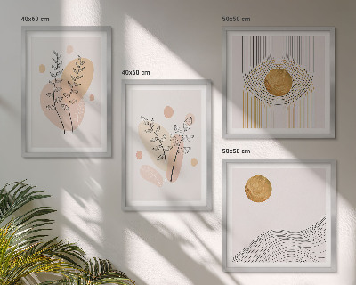 Polyptyque z cadres Dessins de plantes minimalistes
