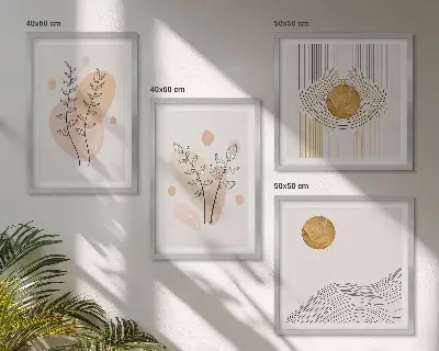Dessins de plantes minimalistes polyptyque de z cadres