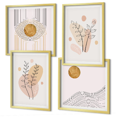 Polyptyque z cadres Dessins de plantes minimalistes