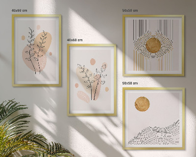 Polyptyque z cadres Dessins de plantes minimalistes