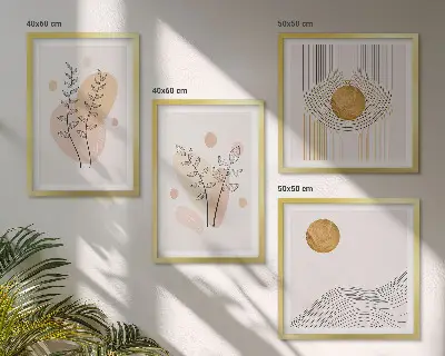 Dessins de plantes minimalistes polyptyque de z cadres