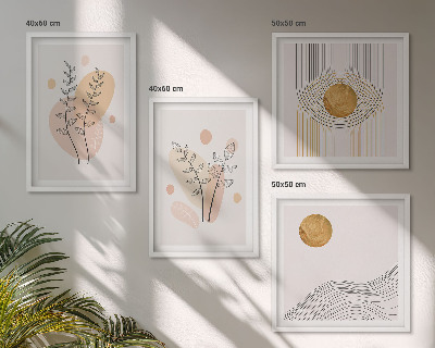 Polyptyque z cadres Dessins de plantes minimalistes