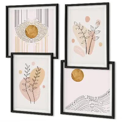 Dessins de plantes minimalistes polyptyque de z cadres