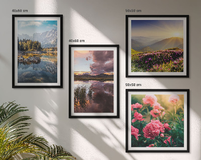 Mur de tableaux Jardin de fleurs, prairie de montagne, eau