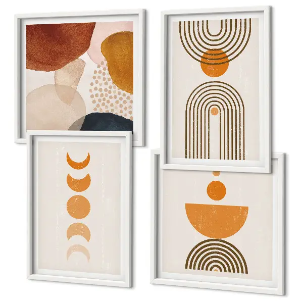 Polyptyque de 2 cadres décorations murales au style bohème minimaliste