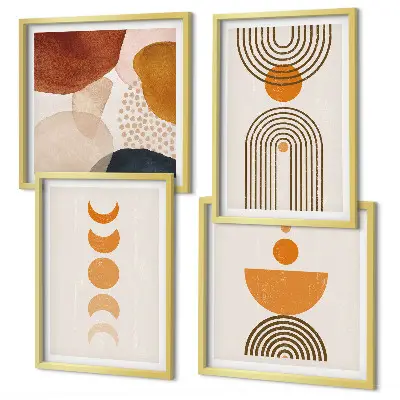 Polyptyque de 2 cadres décorations murales au style bohème minimaliste