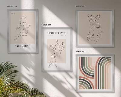 Ensemble de 4 tableaux Silhouettes féminines sur affiches
