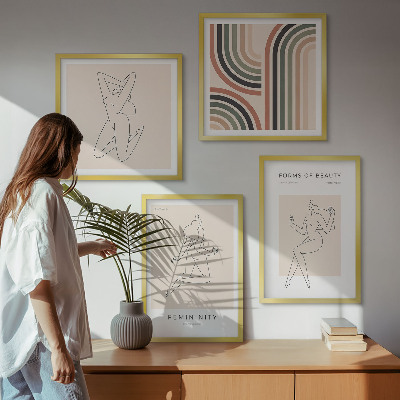 Ensemble de 4 tableaux Silhouettes féminines sur affiches
