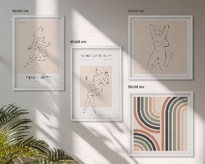 Ensemble de 4 tableaux Silhouettes féminines sur affiches