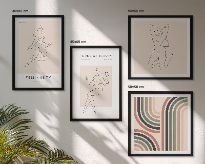 Ensemble de 4 tableaux Silhouettes féminines sur affiches