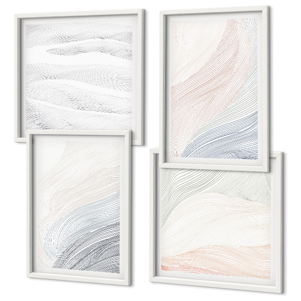 Mur de tableaux Vagues pastel abstraites