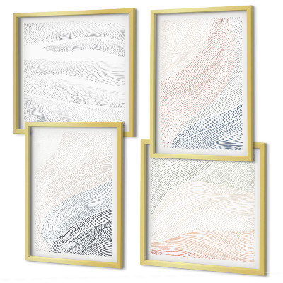 Mur de tableaux Vagues pastel abstraites