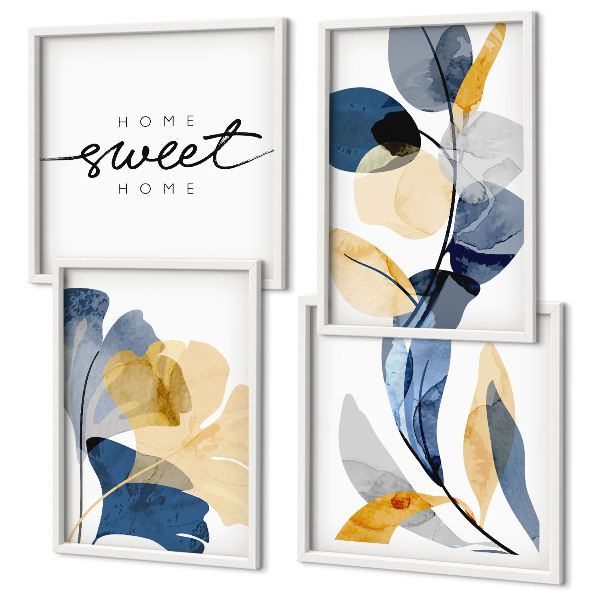 Mur de tableaux Motifs végétaux à l'aquarelle