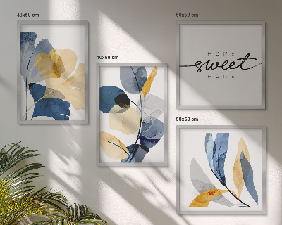 Mur de tableaux Motifs végétaux à l'aquarelle