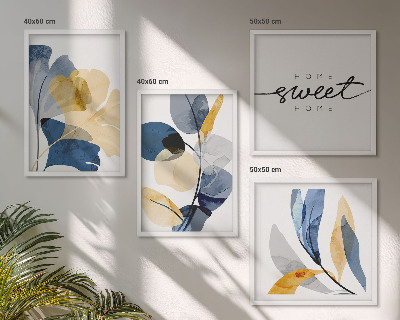 Mur de tableaux Motifs végétaux à l'aquarelle