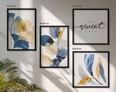 Mur de tableaux Motifs végétaux à l'aquarelle