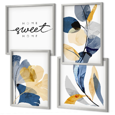 Mur de tableaux Motifs végétaux à l'aquarelle