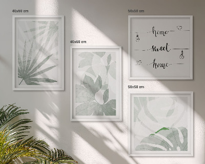 Polyptyque z cadres Les feuilles des plantes sont gris verdâtre.