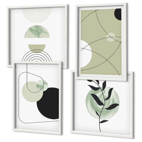 Mur de tableaux Formes abstraites et couleurs