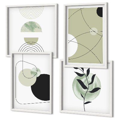 Mur de tableaux Formes abstraites et couleurs