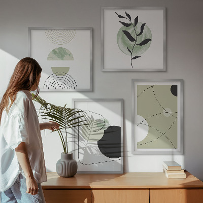 Mur de tableaux Formes abstraites et couleurs