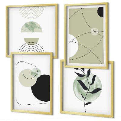 Mur de tableaux Formes abstraites et couleurs