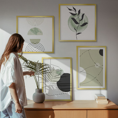 Mur de tableaux Formes abstraites et couleurs