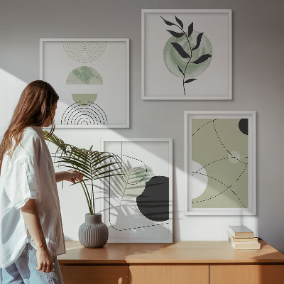 Mur de tableaux Formes abstraites et couleurs
