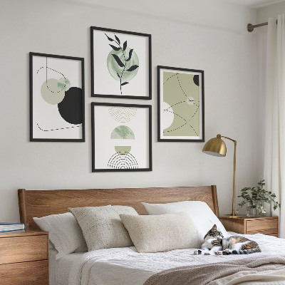 Mur de tableaux Formes abstraites et couleurs