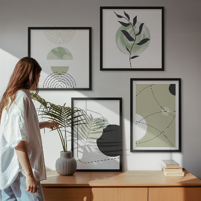 Mur de tableaux Formes abstraites et couleurs