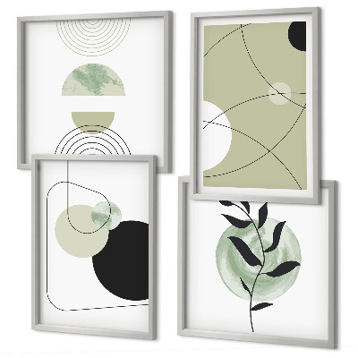 Mur de tableaux Formes abstraites et couleurs