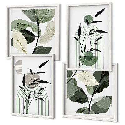 Ensemble de 4 tableaux Compositions végétales bohèmes