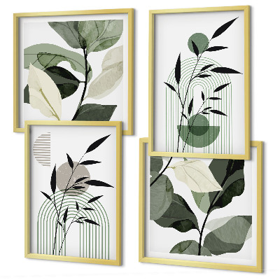 Ensemble de 4 tableaux Compositions végétales bohèmes