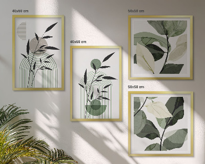 Ensemble de 4 tableaux Compositions végétales bohèmes