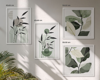 Ensemble de 4 tableaux Compositions végétales bohèmes