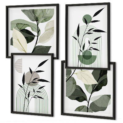 Ensemble de 4 tableaux Compositions végétales bohèmes