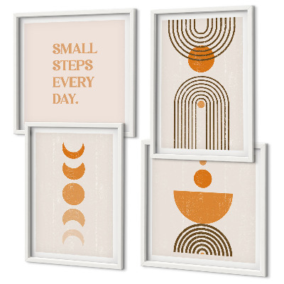Ensemble de 4 tableaux Motifs bohèmes minimalistes