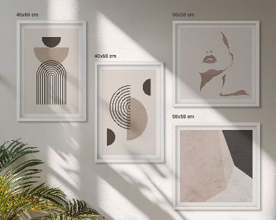 Mur de tableaux Formes faciales abstraites